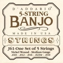 JEU D ADDARIO  Cordes  BANJO 5C NICKEL MED. 10-12-16-23W-10