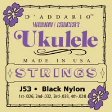 JEU D ADDARIO Cordes  SET HAWAI UKE NYLON NOIR