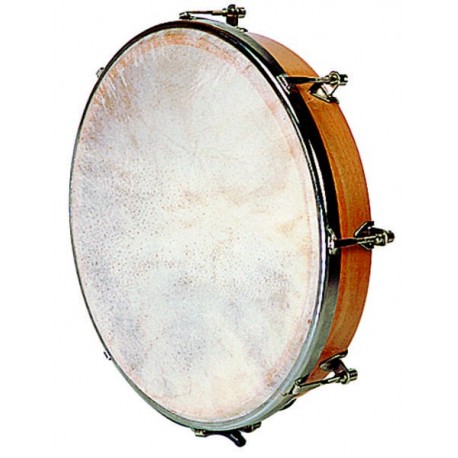 TAMBOURIN PEAU NATURELLE 25 CM