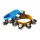 1 PAIRE DE BRACELETS BLEU JAUNE AVEC 4 GRELOTS