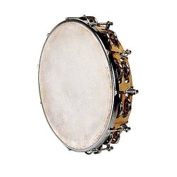 FUZEAU TAMBOURIN PEAU NATURELLE 25 CM + 18 CYMB