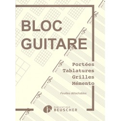 CAHIER DE MUSIQUE BLOC GUITARE TABLATURES ET GRILLES