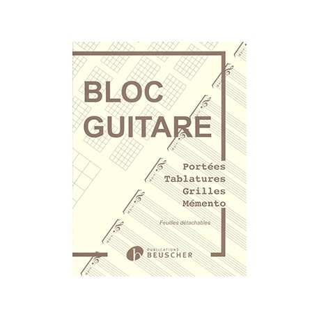 CAHIER DE MUSIQUE BLOC GUITARE TABLATURES ET GRILLES