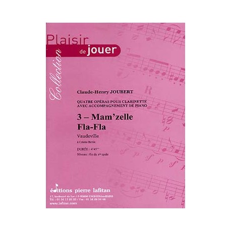 Partition "Sérénade Marine" Pour Clarinette Et Piano - Claude-Henry Joubert | 2 Conducteurs, Durée 4min