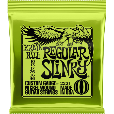 JEU CORDES GUITARE ELECTRIQUE ERNIE BALL Slinky 2221 Regular 10-46