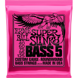 JEU CORDES BASSE ERNIE BALL Basse 5 cordes 2824 Super Slinky 40-125