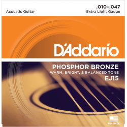 JEU D ADDARIO Cordes Acoustiques P/BRONZE EXTRA LIGHT 10-14-23-30-39-47