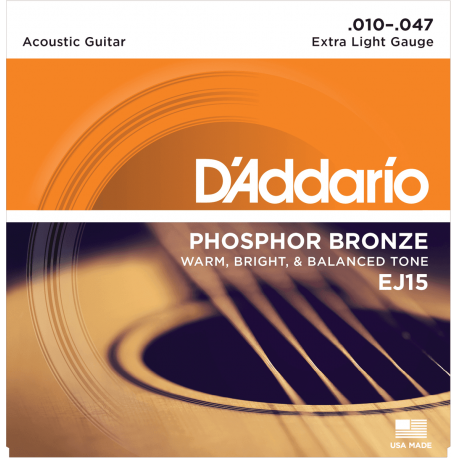 JEU D ADDARIO Cordes Acoustiques P/BRONZE EXTRA LIGHT 10-14-23-30-39-47