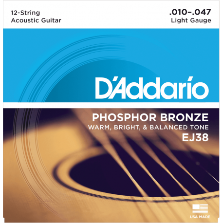 JEU D ADDARIO Cordes Acoustiques P/BRONZE 12 CORDES LIGHT