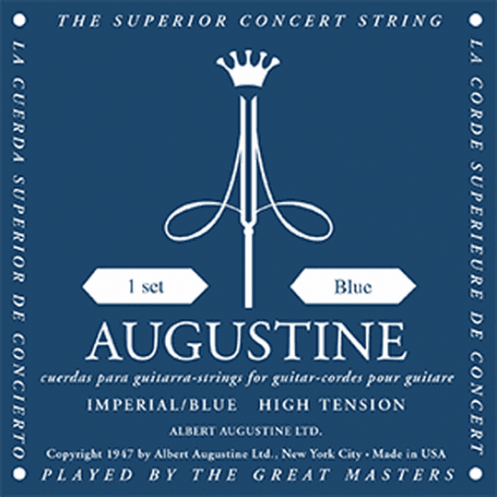 JEU AUGUSTINE Cordes Acoustiques IMPERIAL BLEU TIRANT FORT