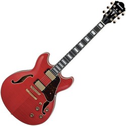 GUITARE ELECTRIQUE IBANEZ HOLLOW BODY AS93FM-TCD - TRANSPARENT CHERRY RED