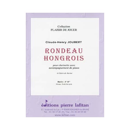 JOUBERT Claude-Henry Rondeau hongrois Clarinette et piano