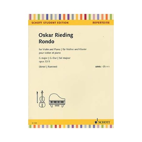 RIEDING Oscar (1840-1918) Rondo op. 22 N° 3 en sol M violon et piano