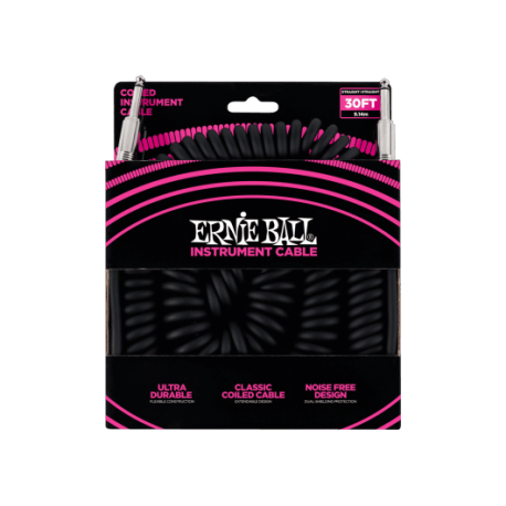 CABLE ERNIE BALL JACK/JACK TORSADE NOIR