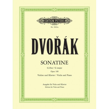 DVORAK SONATINE OP100 SOL MAJEUR ALTO