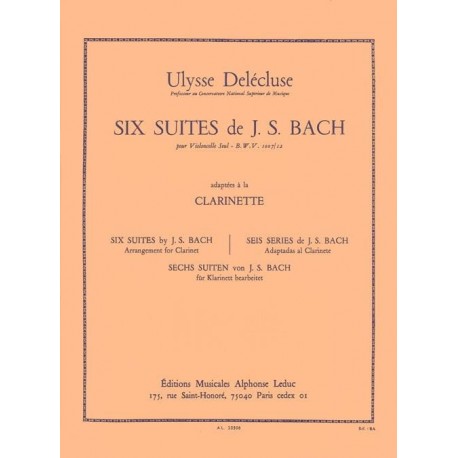 BACH 6 Suites pour Violoncelle Transcrites pour Clarinette