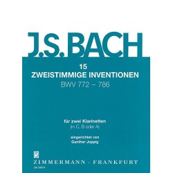 BACH 15 Zweistimmige Inventionen Für 2 Klarinetten - 2 Clarinettes