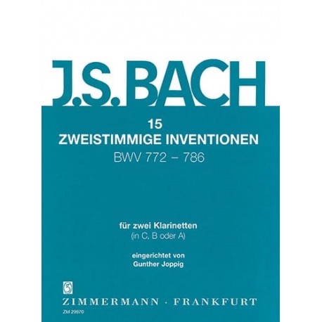 BACH 15 Zweistimmige Inventionen Für 2 Klarinetten - 2 Clarinettes