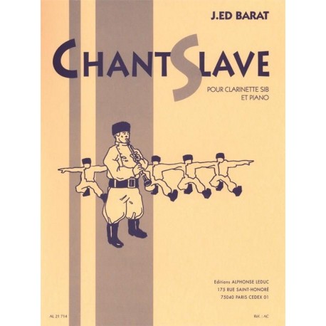 Joseph-Edouard BARAT Chant slave Partition - Clarinette et Piano
