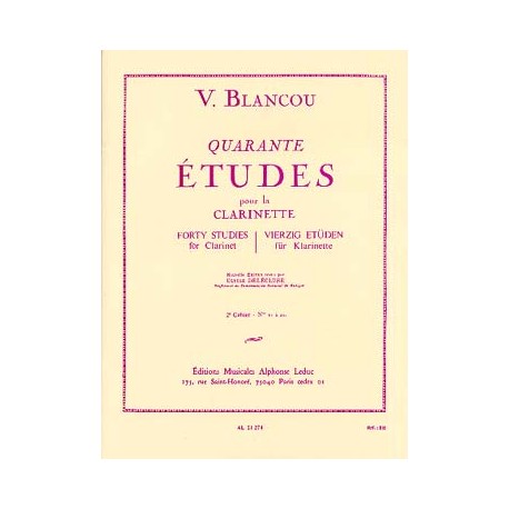 BLANCOU Sélection/arrangt DELÉCLUSE Jacques 40 Études (rév. Delécluse) - Vol. 2 : N° 21 à 40