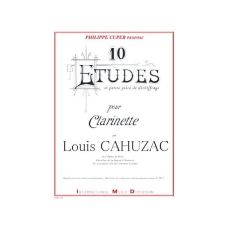 Louis Cahuzac 10 Etudes et petite pièce de déchiffrage