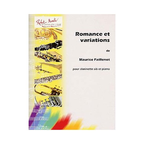 Maurice Faillenot Romance et Variations Partition - Clarinette et Piano
