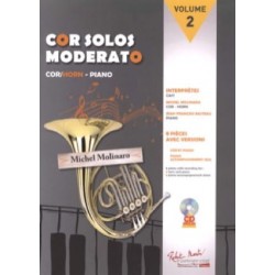 Cor Solos Moderato - Volume 2 AVEC CD. Partition - Cor en Fa et Piano