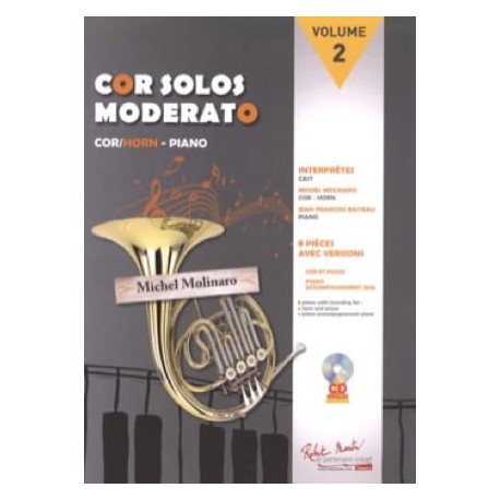 Cor Solos Moderato - Volume 2 AVEC CD. Partition - Cor en Fa et Piano