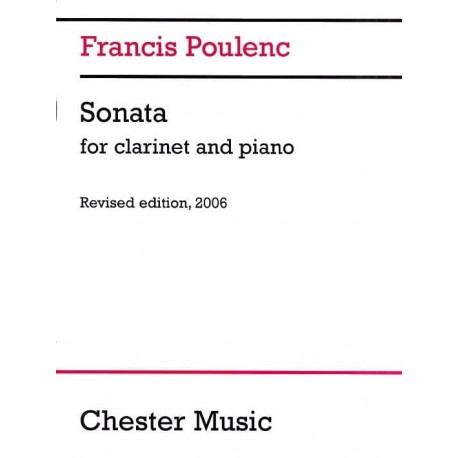 POULENC Sonate pour clarinette et piano Edition révisée 2006 Partition - Clarinette et Piano