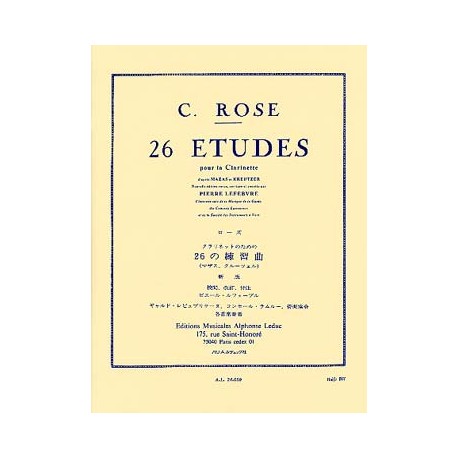 ROSE 26 ETUDES CLARINETTE