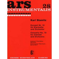 STAMITZ KARL CONCERTO 10 CLARINETTE ET ORCHESTRE