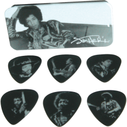 Dunlop Jimi Hendrix Boîte de 6 Silver Portrait Heavy