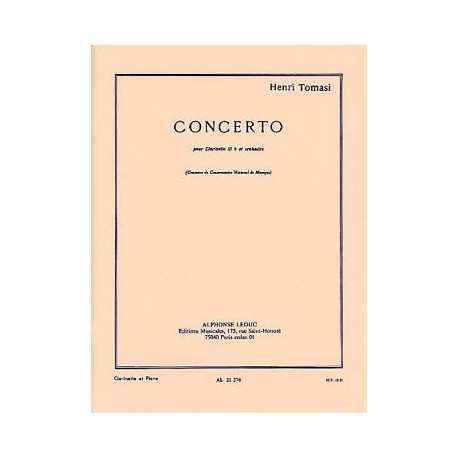 TOMASI CONCERTO CLARINETTE ET PIANO