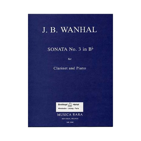 VANHAL SONATA 3 CLARINETTE ET PIANO