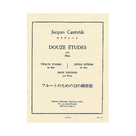 CASTEREDE JACQUES DOUZE ETUDES POUR FLUTE