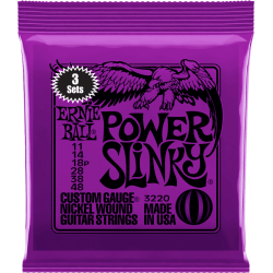 ERNIE BALL CORDES ELECTRIQUES 3220 POWER SLINKY 11-48 PACK