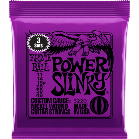 ERNIE BALL CORDES ELECTRIQUES 3220 POWER SLINKY 11-48 PACK