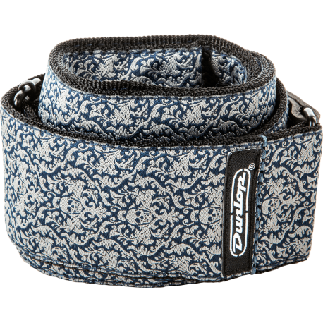 SANGLE DUNLOP JACQUARD FLEURS DE SKULL