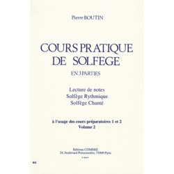 BOUTIN COURS PRATIQUE DE SOLFEGE VOL2 PREPARATOIRES 1 ET 2