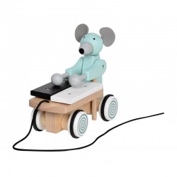 Jouet à Tirer Souris avec Xylophone - Jouet d'Hier - 18M+ Jouet en Bois