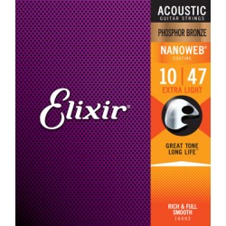 ELIXIR CORDES ACOUSTIQUES NANOWEB 10-47