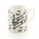 Music Notes Mug - Black On White