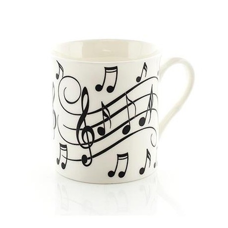 Music Notes Mug - Black On White