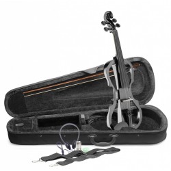 STAGG Pack violon électrique 4/4 noir métallique