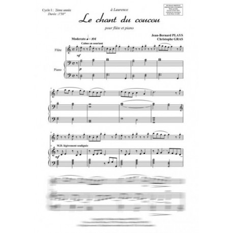 Le chant du coucou plays jean bernard christophe gras (flûte et piano)