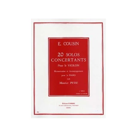 Emile Cousin 20 Solos Concertants - Série 1 1 à 10 violon et piano