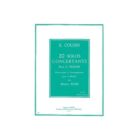 Emile Cousin 20 Solos concertants, Série 2 11 à 20 violon