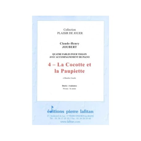 JOUBERT LA COCOTTE ET LA PAUPIETTE VIOLON ET PIANO