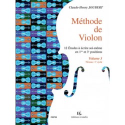 JOUBERT Claude-Henry Méthode de violon Vol.3 - 12 études à écrire soi-même