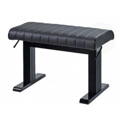 STAGG - PBH 390 WHM VBK - Banquette de piano, hydraulique, blanc mat avec  pelote en velours noir ignifugée - Rockamusic